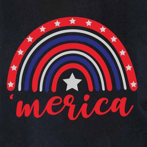 USA Rainbow T-Shirt, 4th Of July Funny TShirt, Rainbow Patriotic Tee - Picture 2 of 4